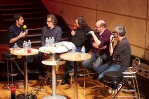Jérome Didelot en compagnie de Dédé Manoukian, Christophe Conte et Charles Berberian.